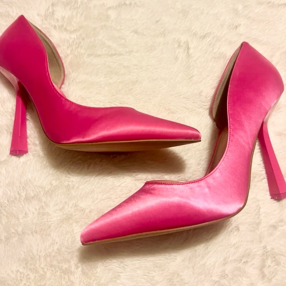 Steve Madden Pink Special Occasion Satin Block Heel Size 10 - Picture 10 of 10